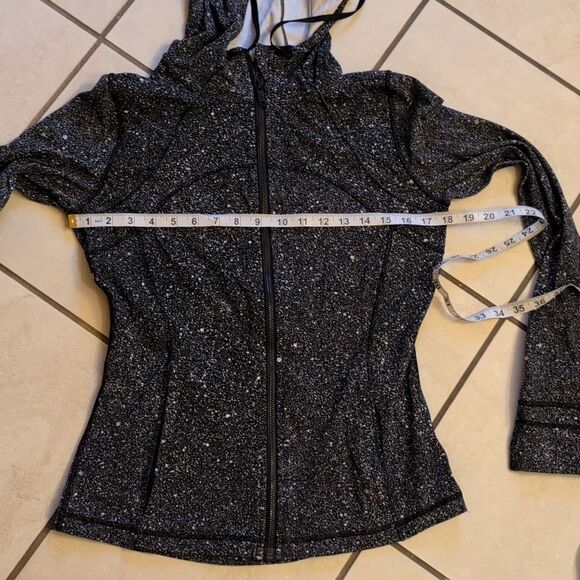 Lululemon Hooded Define Jacket Luminescence Splatter White Black Size 10 - Picture 4 of 10